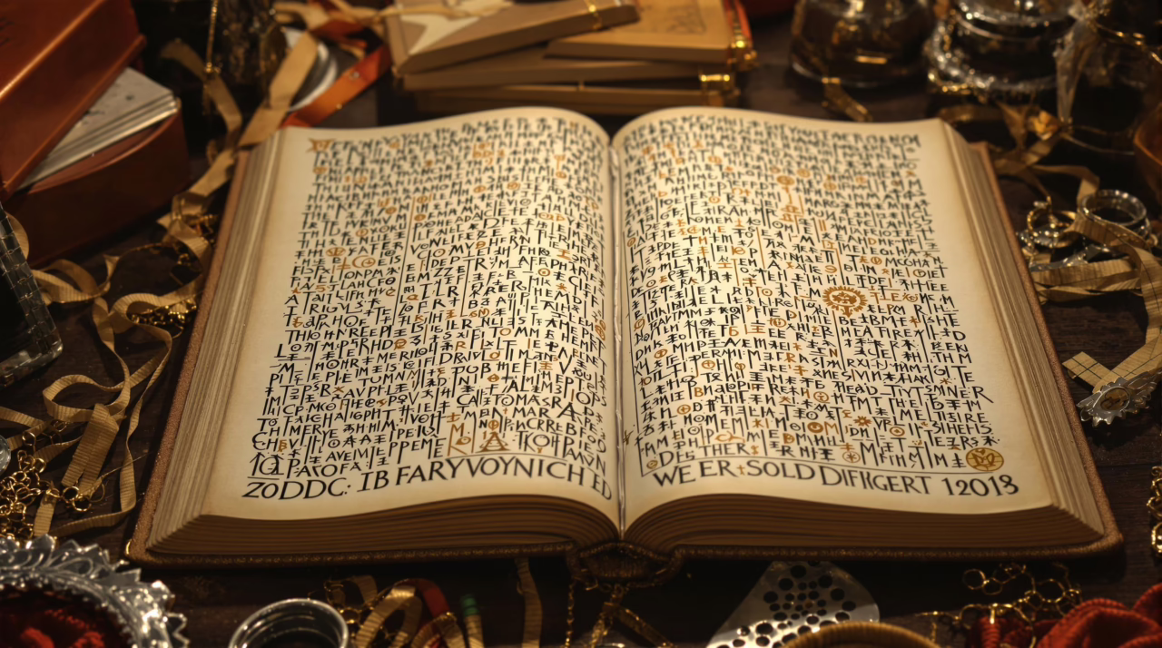 Photo-realistic illustration depicting Voynich Manuscript
