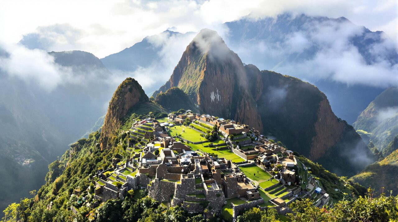aerial view of Machu Picchu
