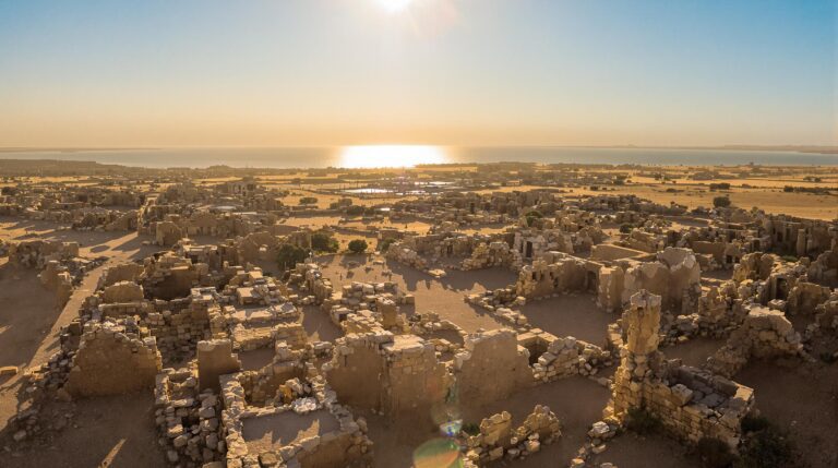 aerial view of Thinis reveals ancient ruins